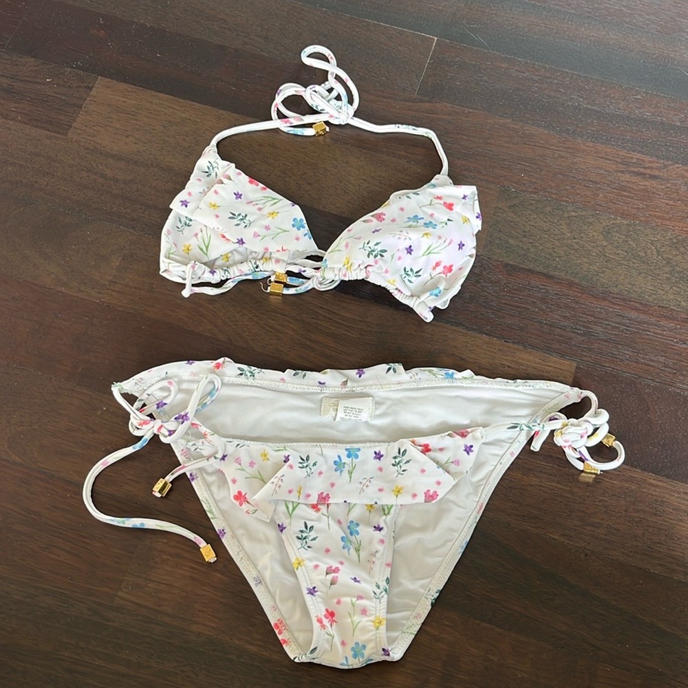 Shoshanna Floral Bikini - White with Multicolor Accents